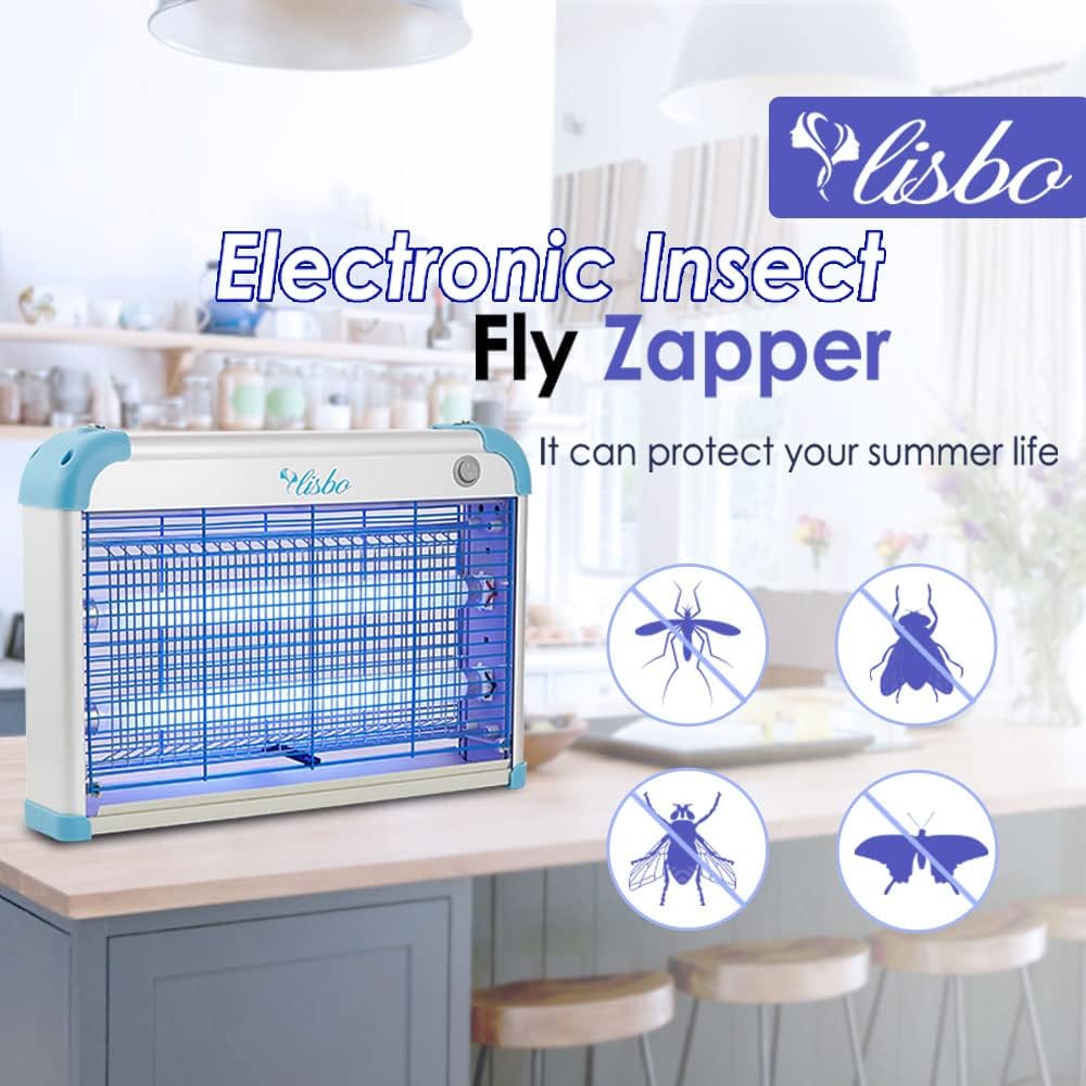 Electric Bug Zapper, 3000 Volt Powerful Flying Insect Mosquito Flies Killer 20W Blue UV Light Attract, Plug-in Pest Control Machine for Moth,Fruit Fly,Fungus Gnat,Garage Bug Catcher/Eliminator/Shocker