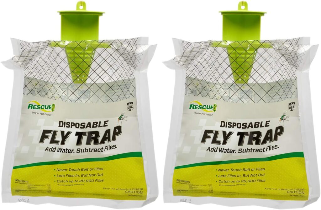 RESCUE! Outdoor Disposable Fly Trap, Green, 2 Pack