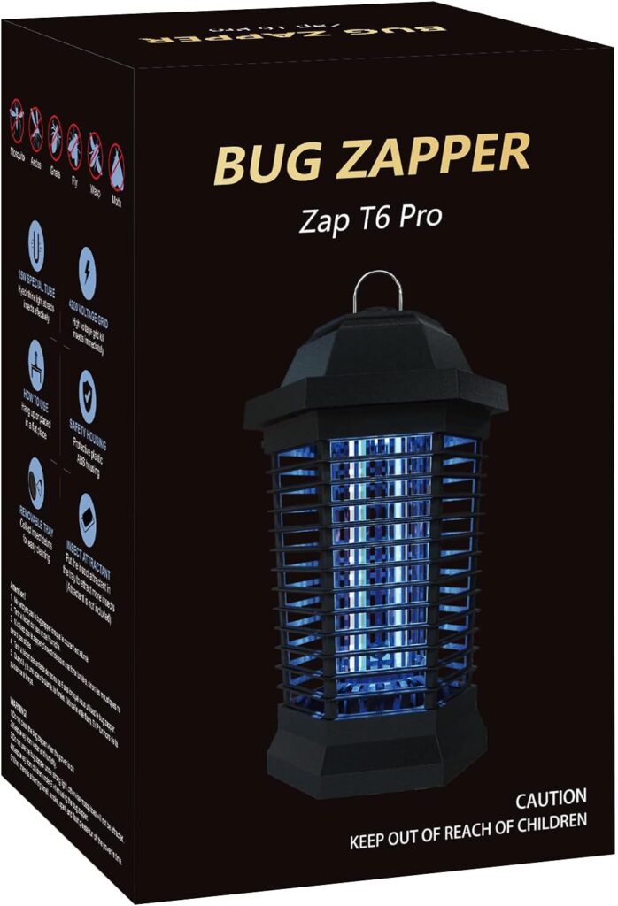 GOOTOP Bug Zapper Outdoor Electric, Mosquito Zapper, Fly Traps, Fly Zapper, Mosquito Killer, 3 Prong Plug, 90-130V, ABS Plastic Outer (Black)