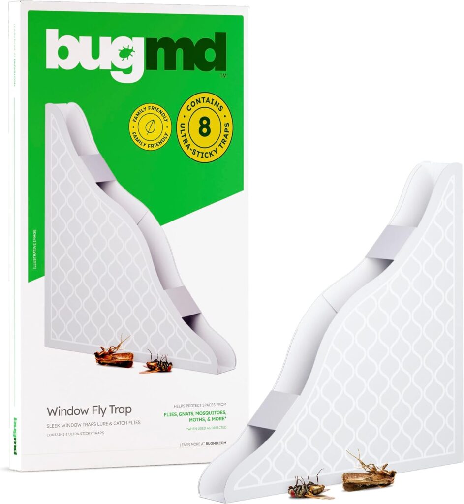 BugMD Fly Traps for Windows - Fly Traps for Indoors Sticky, Indoor Fly Traps, Fly Paper Corners, Indoor Fly Catcher, House Fly Killer Indoor, Indoor Fly Control, Window Fly Tape, Corner Fly Strips