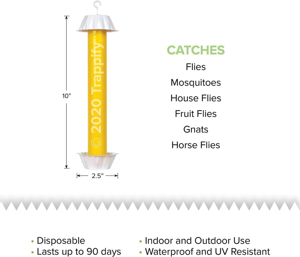 Trappify Hanging Fly Traps Outdoor: Fruit Fly Traps for Indoors | Fly Catcher, Gnat, Mosquito,  Flying Insect Catchers for Inside Home - Disposable Sticky Fly Trap for Indoor House Pest Control